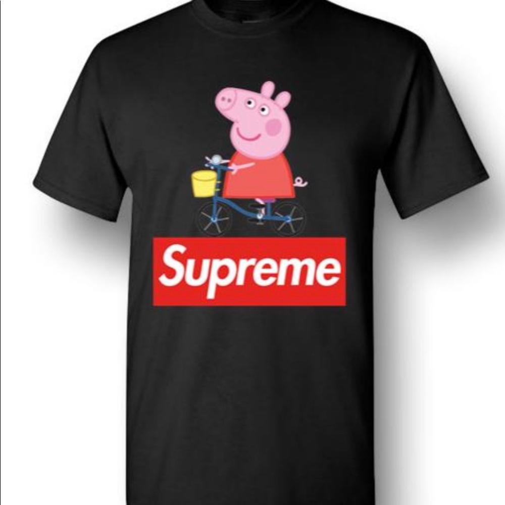 Funny Peppa Pig Supreme On Bicycle Short-Sleeve